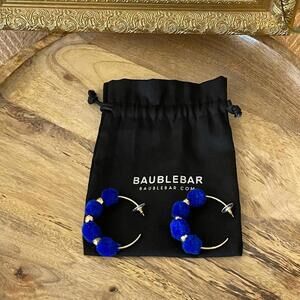 NWOT- BaubleBar Pom Pom Hoop Earrings